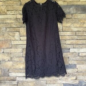 Gap Women's Lace Short‎ Sleeve Dress Black Sz 4 Little Black Dress Girls Night